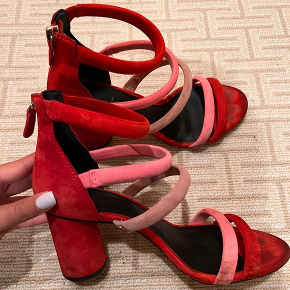 Rebecca Minkoff Red & Pink Block Heel - Picture 4 of 7
